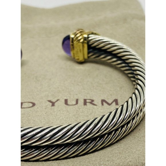 David Yurman Renaissance Double Cable Cabochon Amethyst & Green Onyx 14k 18K 925 - Picture 7 of 12